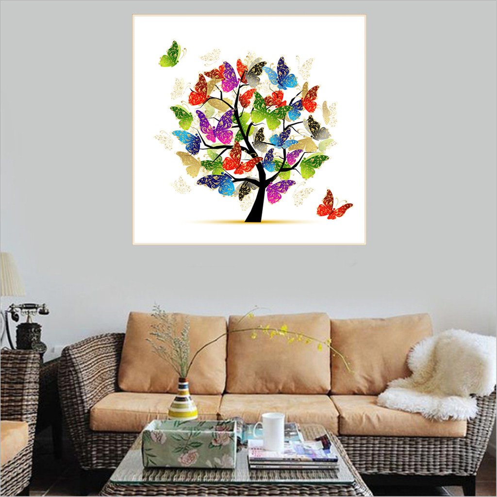 Tree and Butterfly | Full Round Diamond Painting Kits