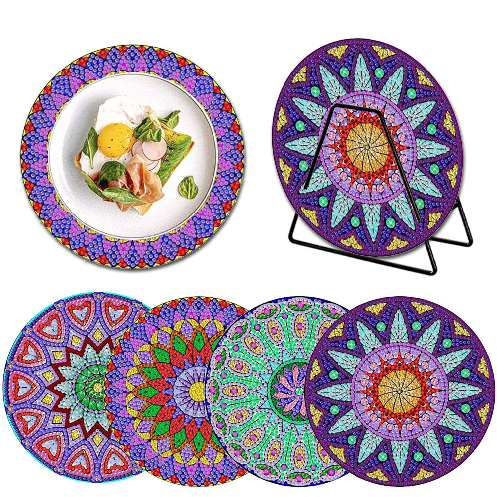 4PCS Diamond Painting Placemats Dish Mats | Mandala