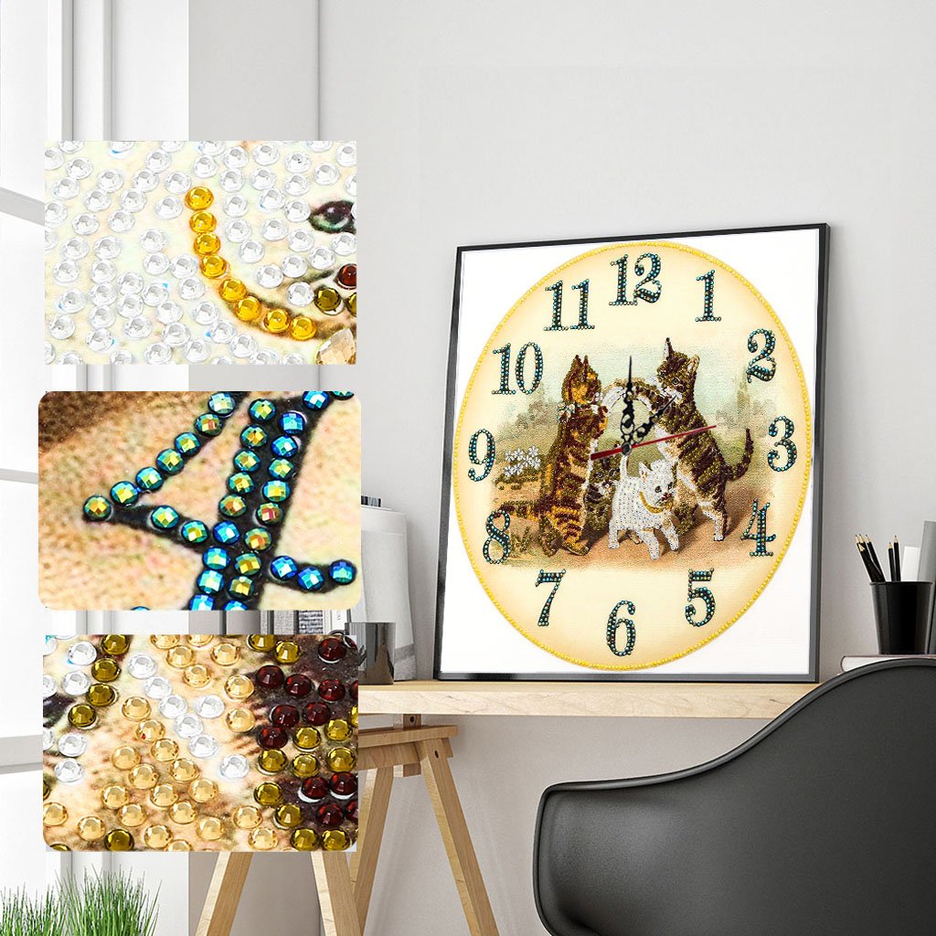 Cat Clock | Special Shaped Diamond Painting Kits