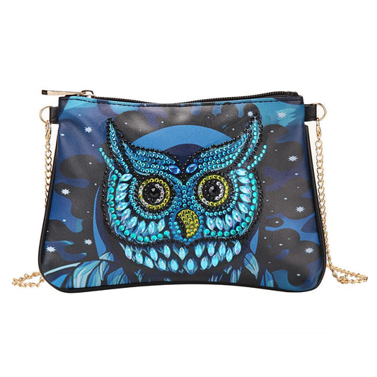 DIY Owl shaped diamond painting one-shoulder chain lady bag