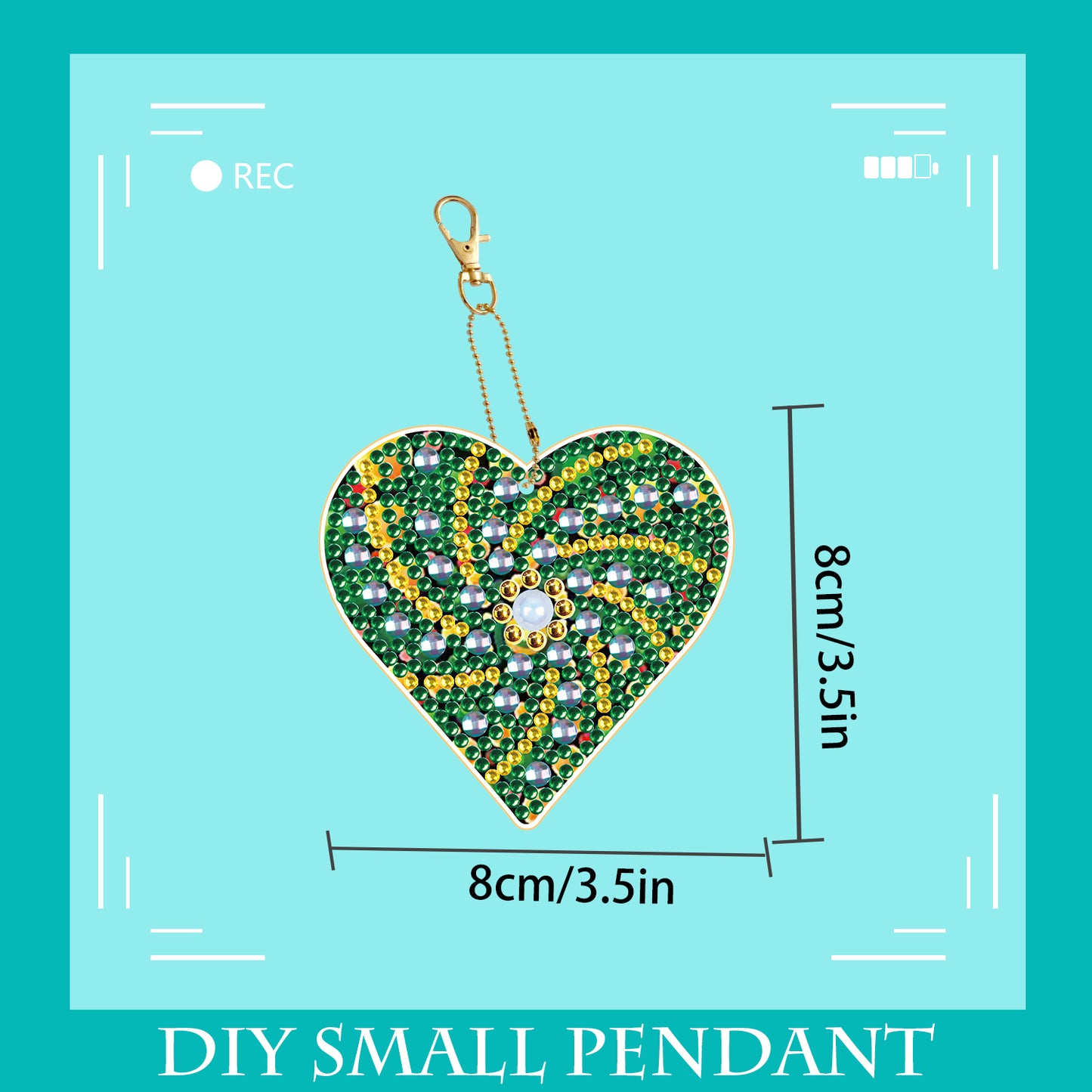 DIY keychain | Heart | Double-sided | Five Piece Set