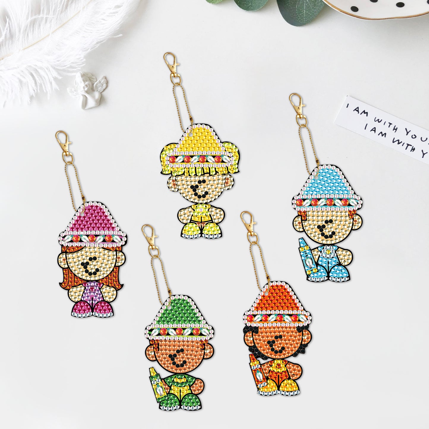 DIY keychain | Children | Double-sided | Five Piece Set