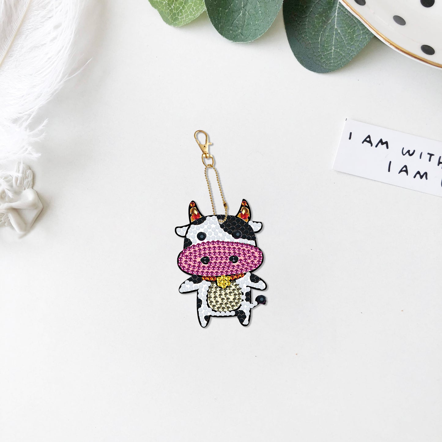 DIY keychain | Cow | Double-sided | Five Piece Set