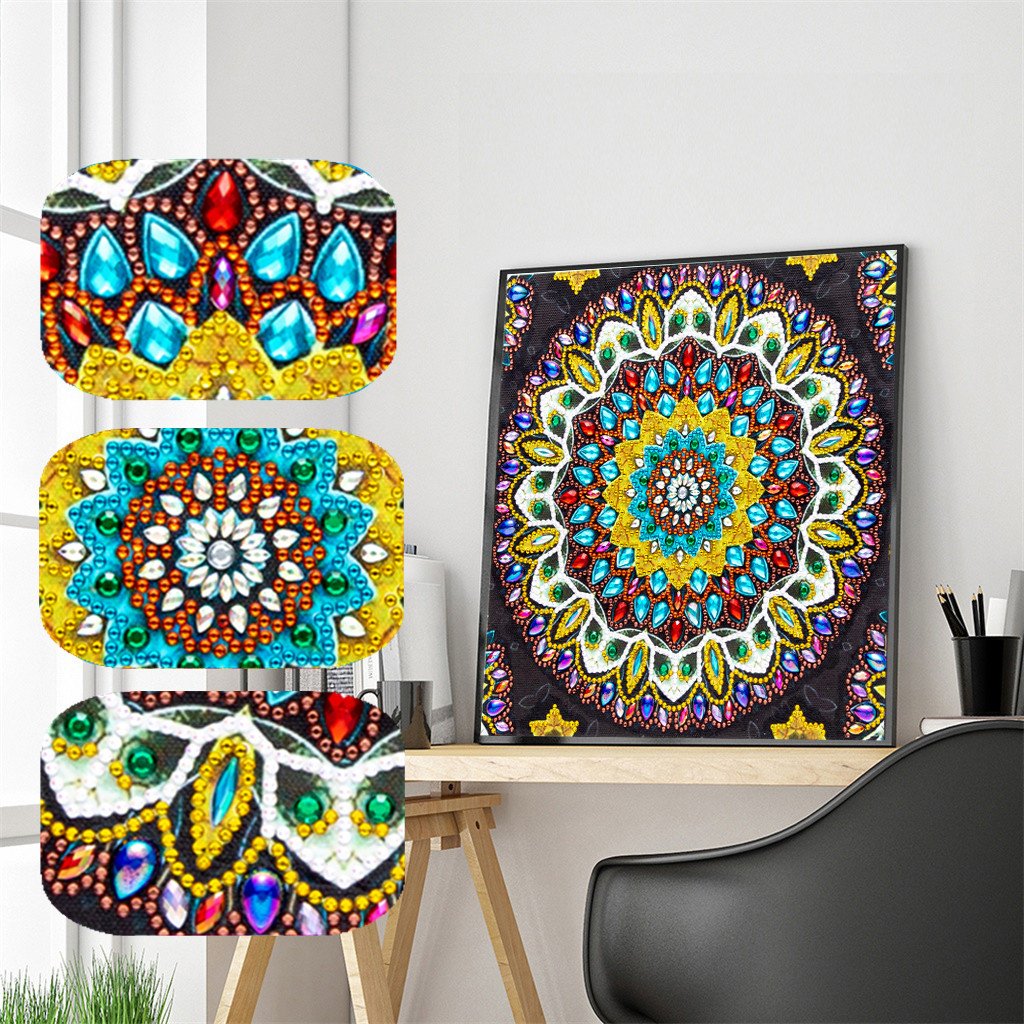 Mandala Flowers | Special Shaped | Crystal Rhinestone Diamond Painting Kits