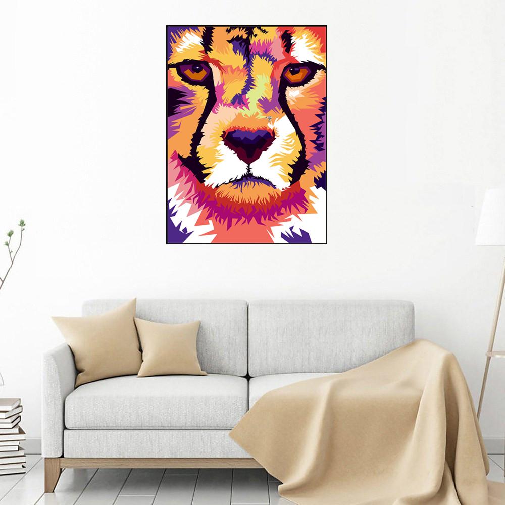 lion | Kits complets de peinture au diamant rond 