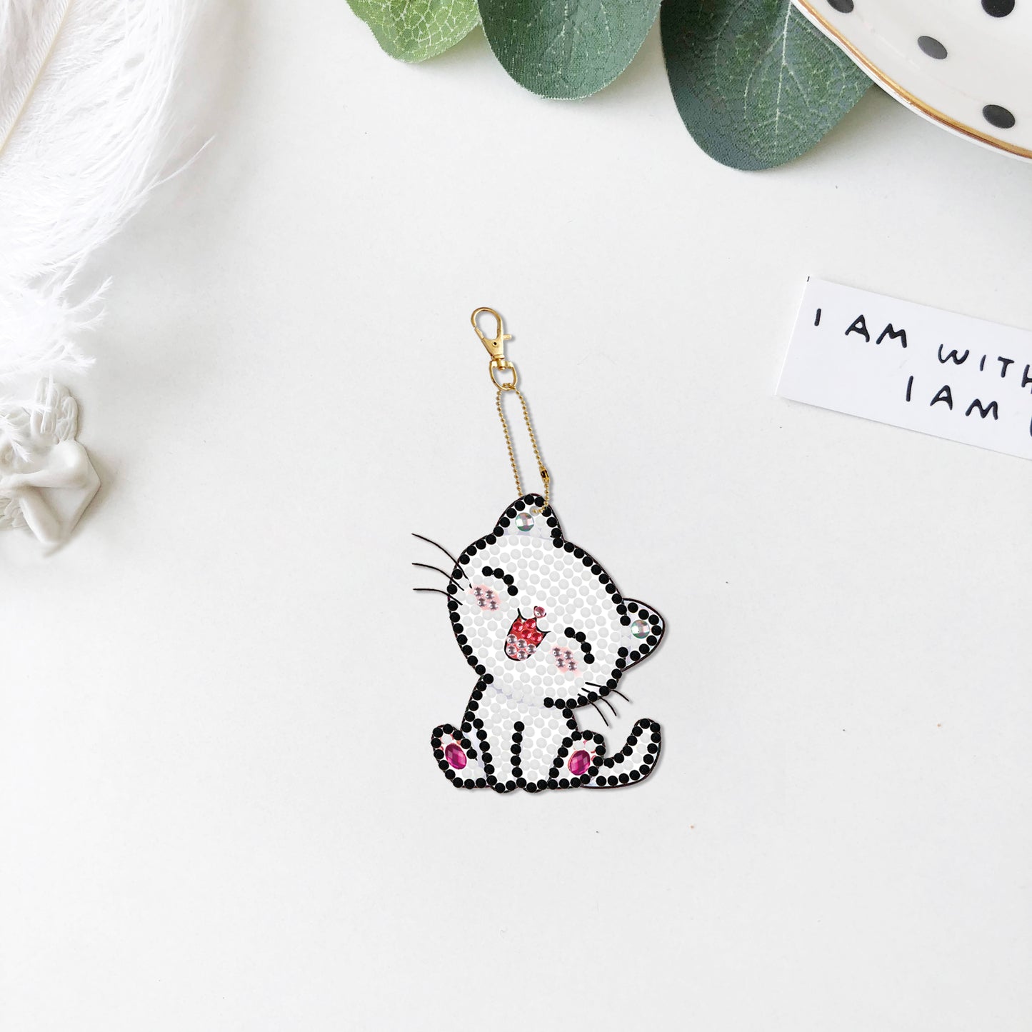 DIY keychain | Cat | Double-sided | Five Piece Set