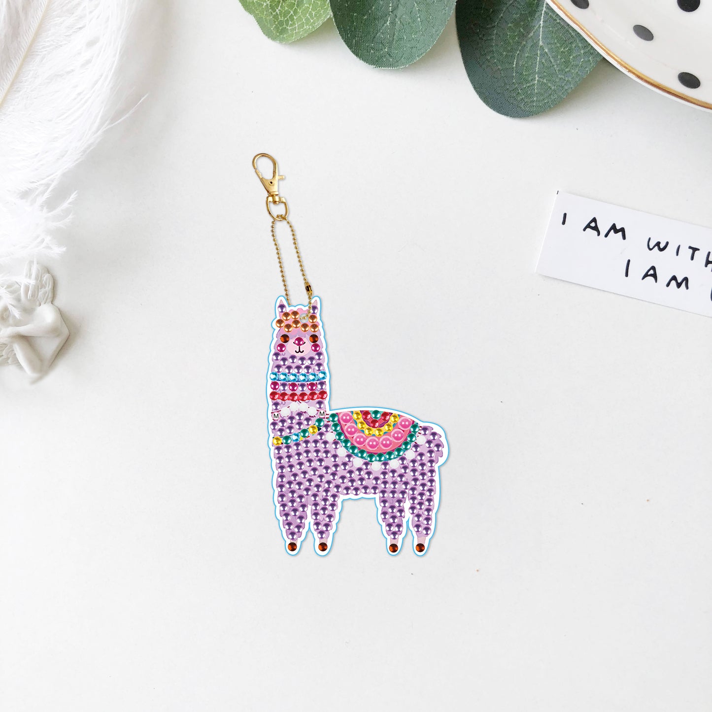 DIY keychain | Alpaca | Double-sided | Five Piece Set