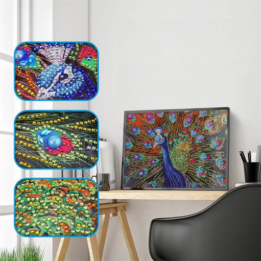 Peacock  | Crystal Rhinestone  | Full Round Diamond Painting Kits