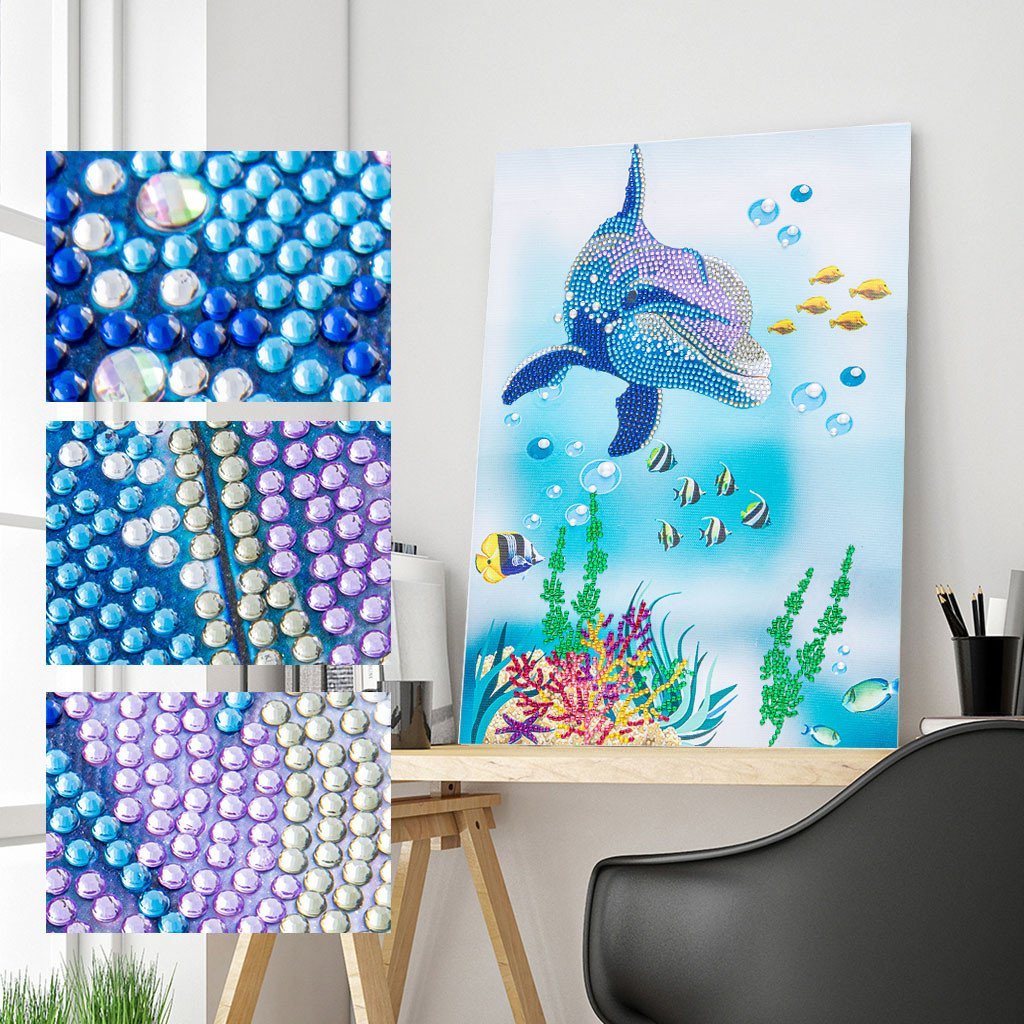 Delphin | Speziell geformt | Crystal Strass Diamond Painting Kits 