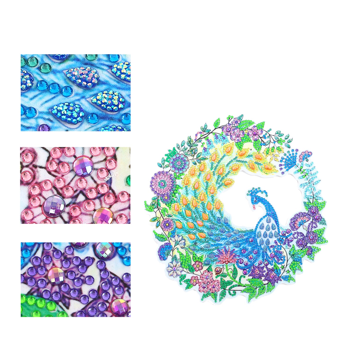 DIY Diamond Painting Wreath - Peacock