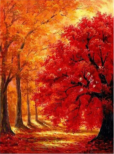 Autumn of the Four Seasons Tree | Full Round Diamond Painting Kits