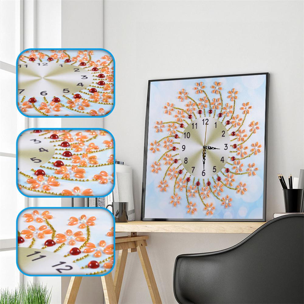 flower clock | Crystal Rhinestone  | Full Round Diamond Painting Kits