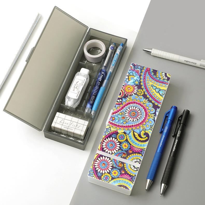 DIY Mandala Shaped Diamond Painting Pencil Box Gift