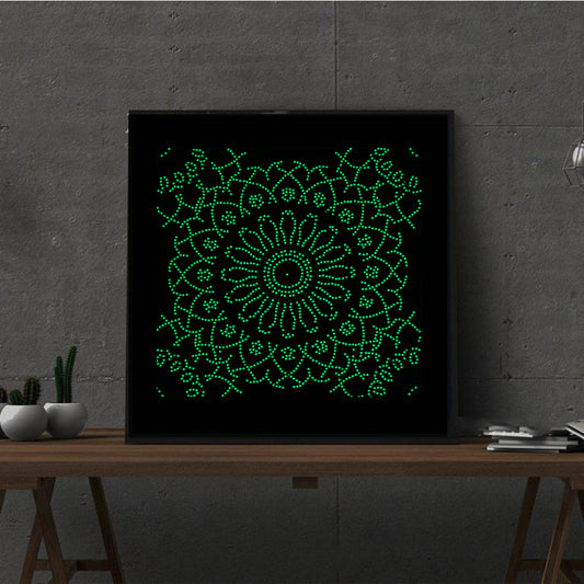 Abstrakte Kunst-Mandala-Blume | Leuchtende Diamant-Malkits 