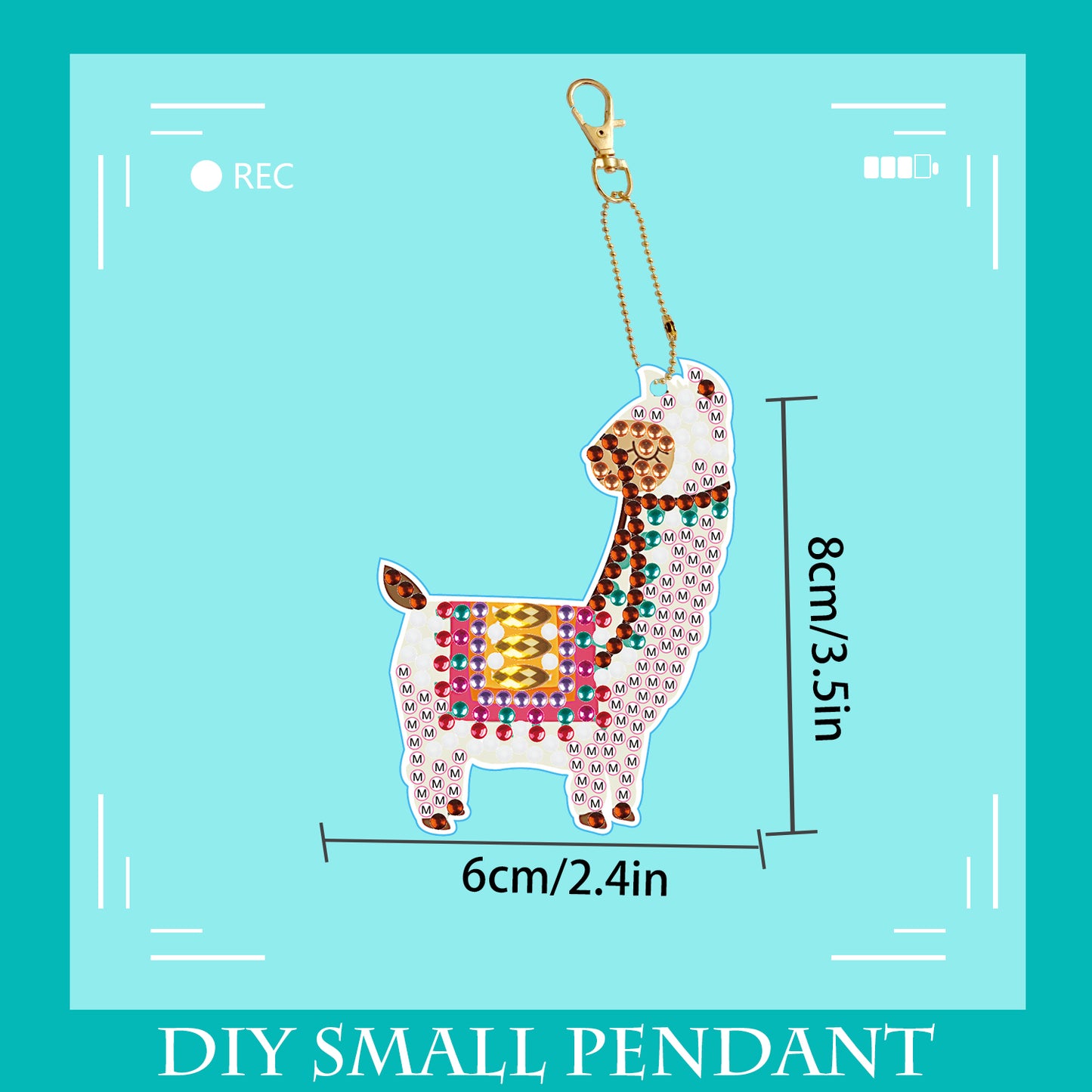 DIY keychain | Alpaca | Double-sided | Five Piece Set