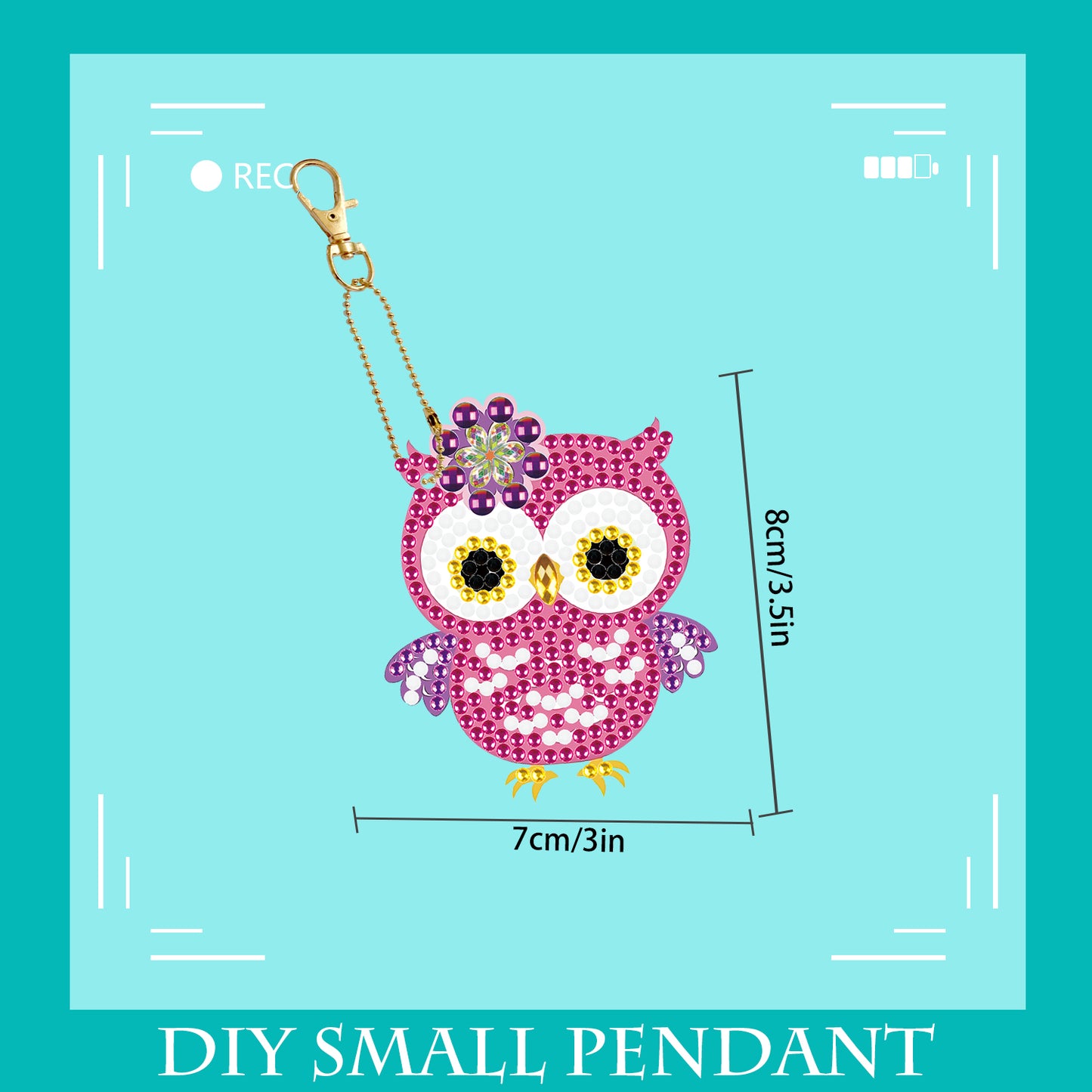 DIY keychain | Owl | Double-sided | Five Piece Set