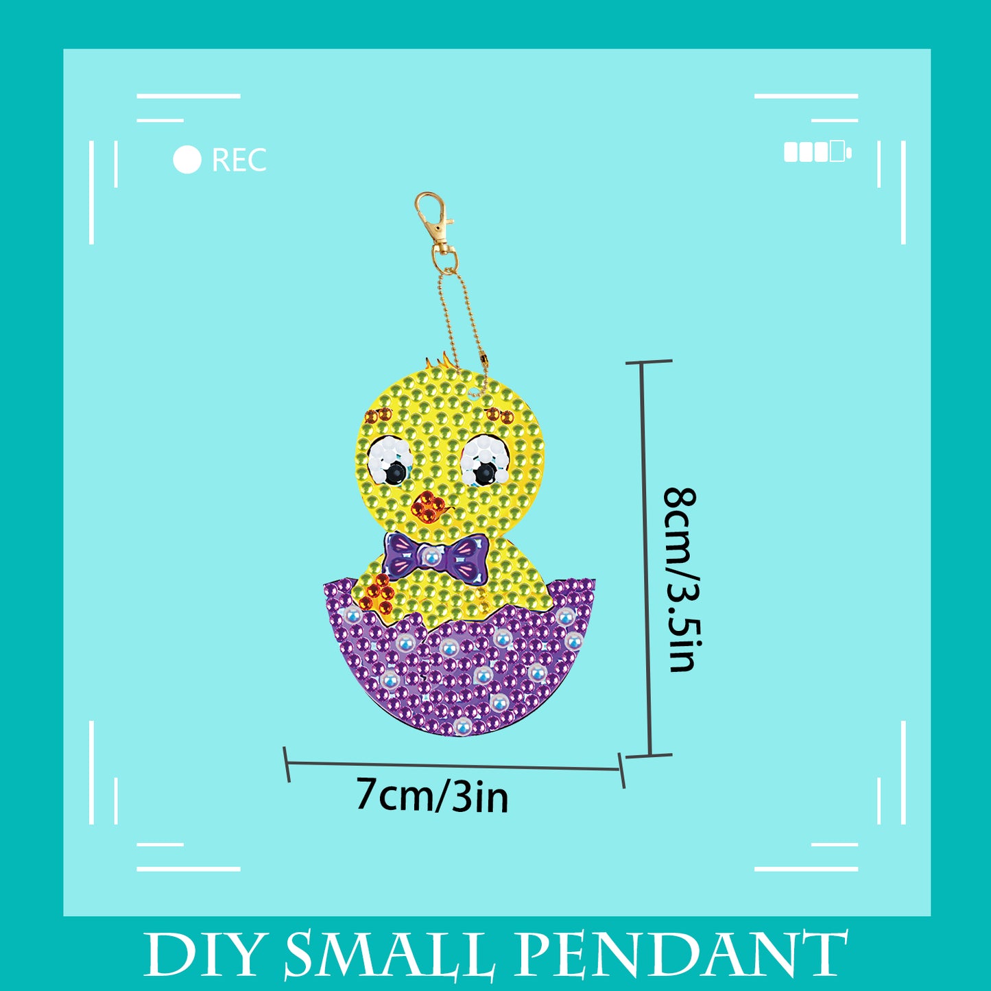 DIY keychain | Easter duck | Double-sided | Five Piece Set