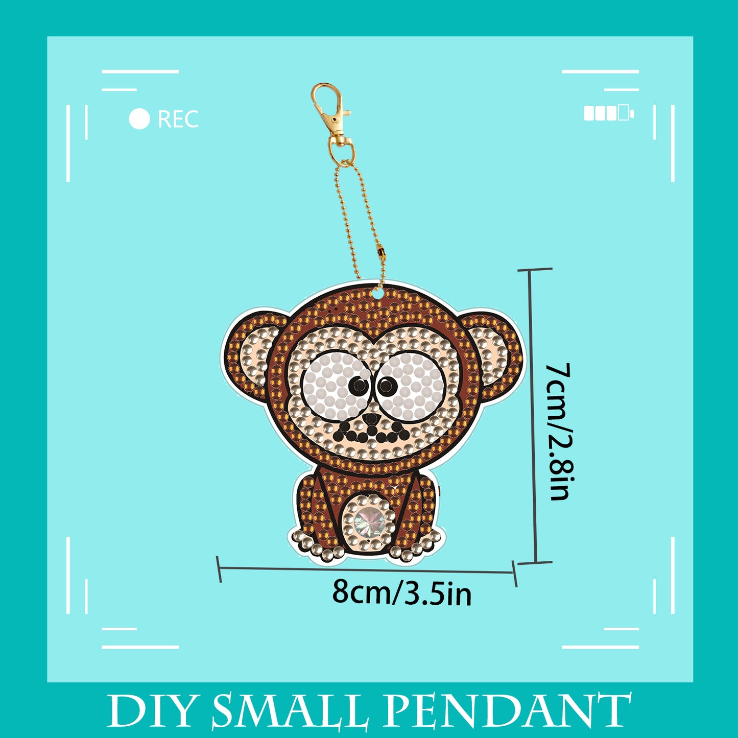 DIY keychain | Monkey | Double-sided | Five Piece Set