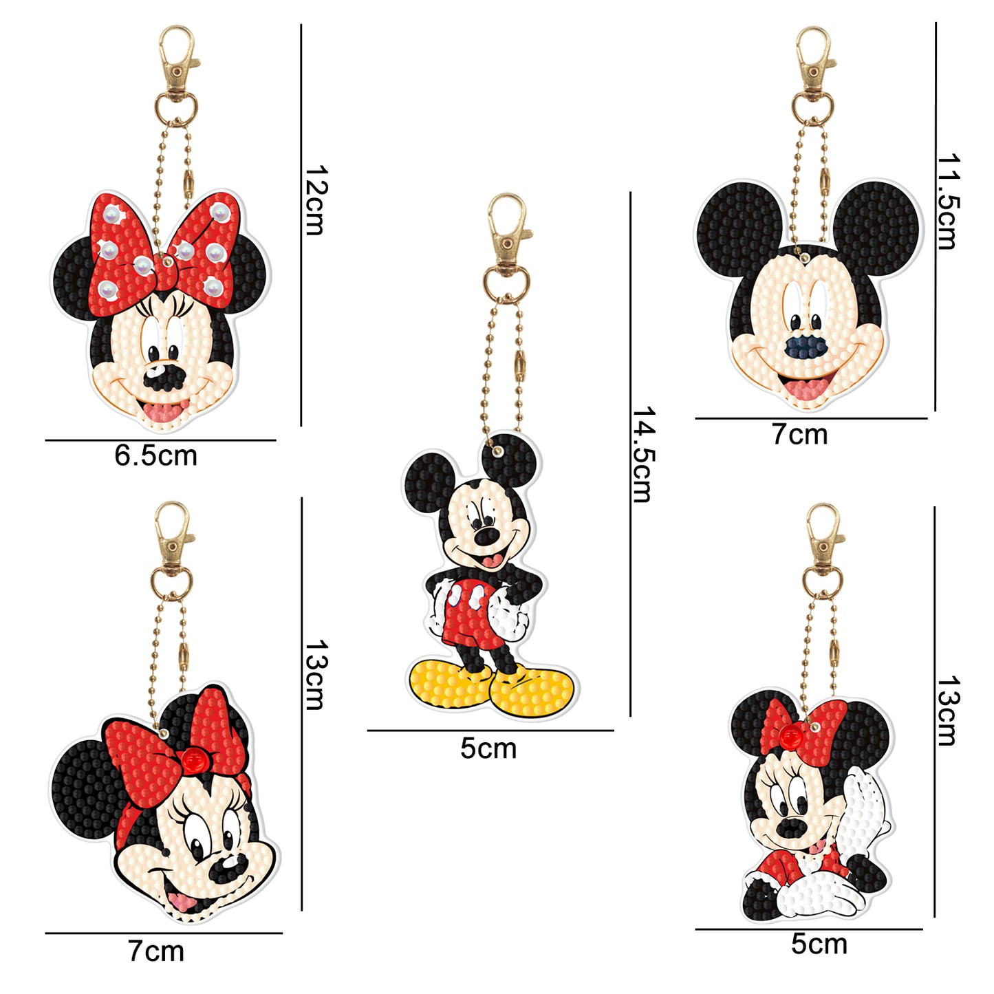 DIY keychain | Mickey Mouse | Single-sided | Five Piece Set