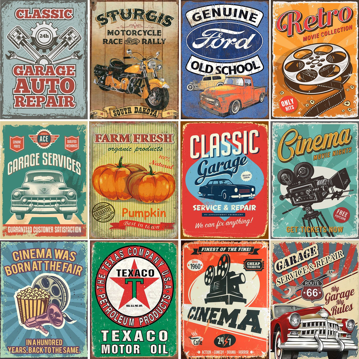 Retro Poster | Full Round/square Diamond Painting Kits