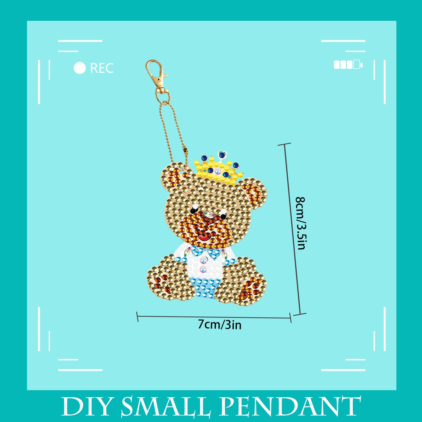 DIY keychain | Bear | Double-sided | Five Piece Set