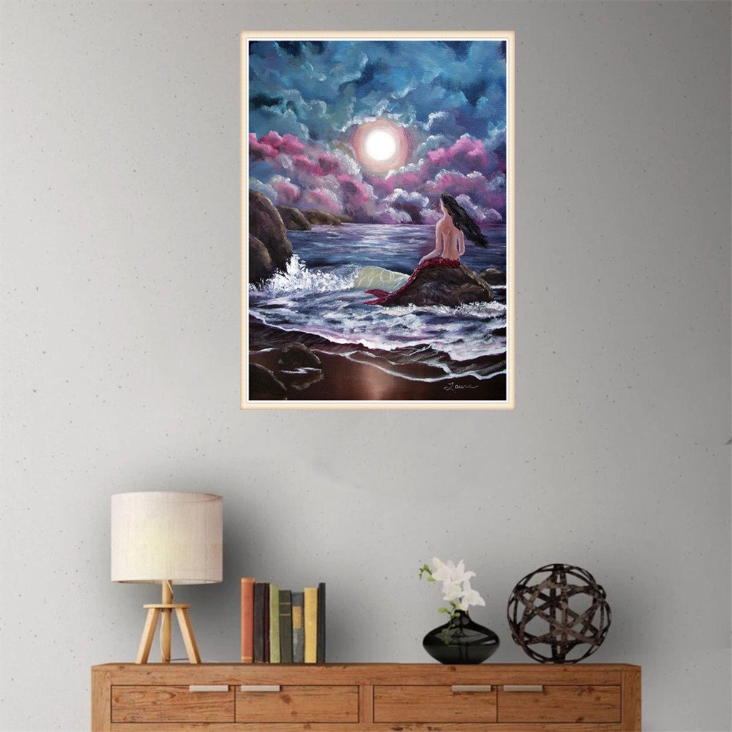 Mermaid by the sea | Full Round Diamond Painting Kits