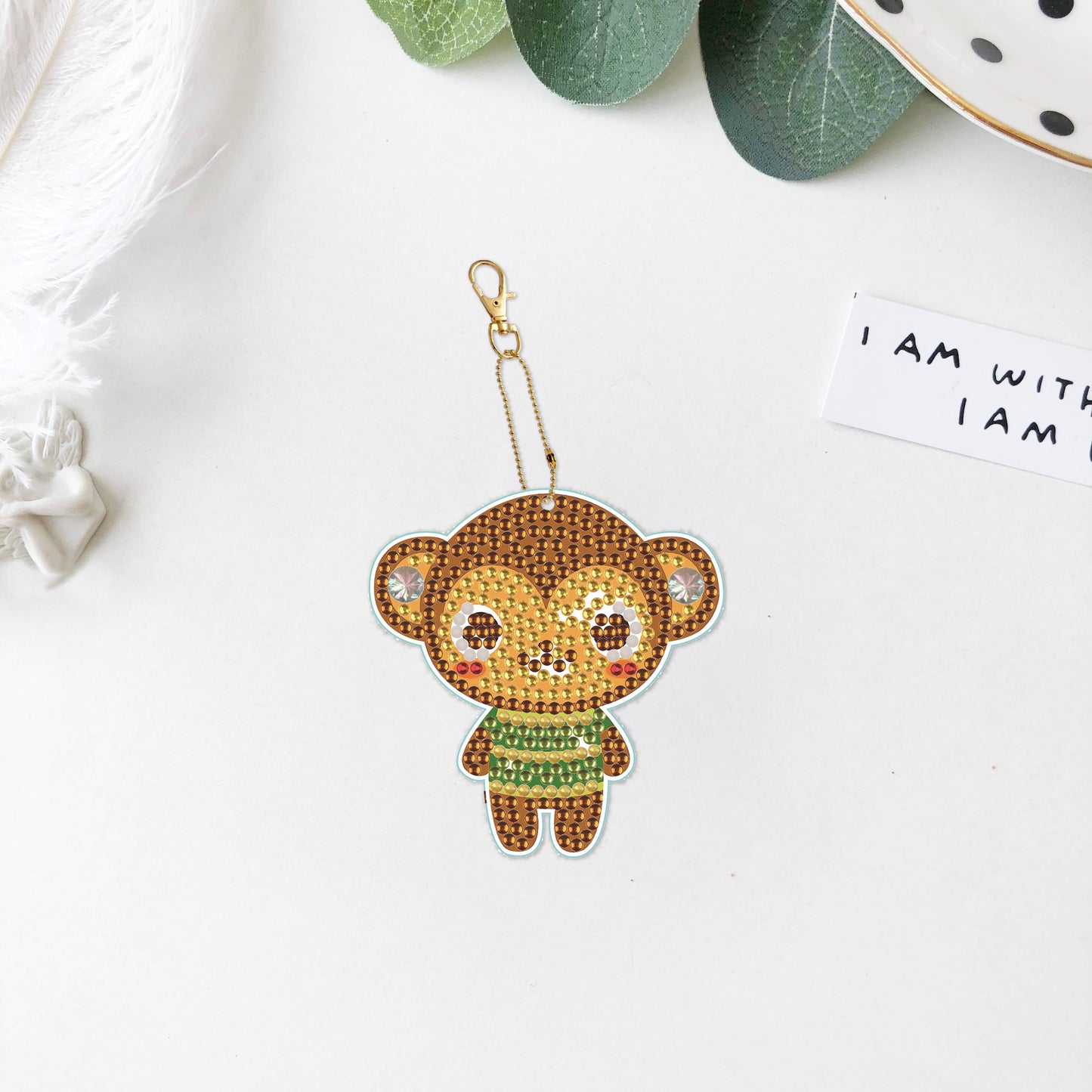 DIY keychain | Monkey | Double-sided | Five Piece Set