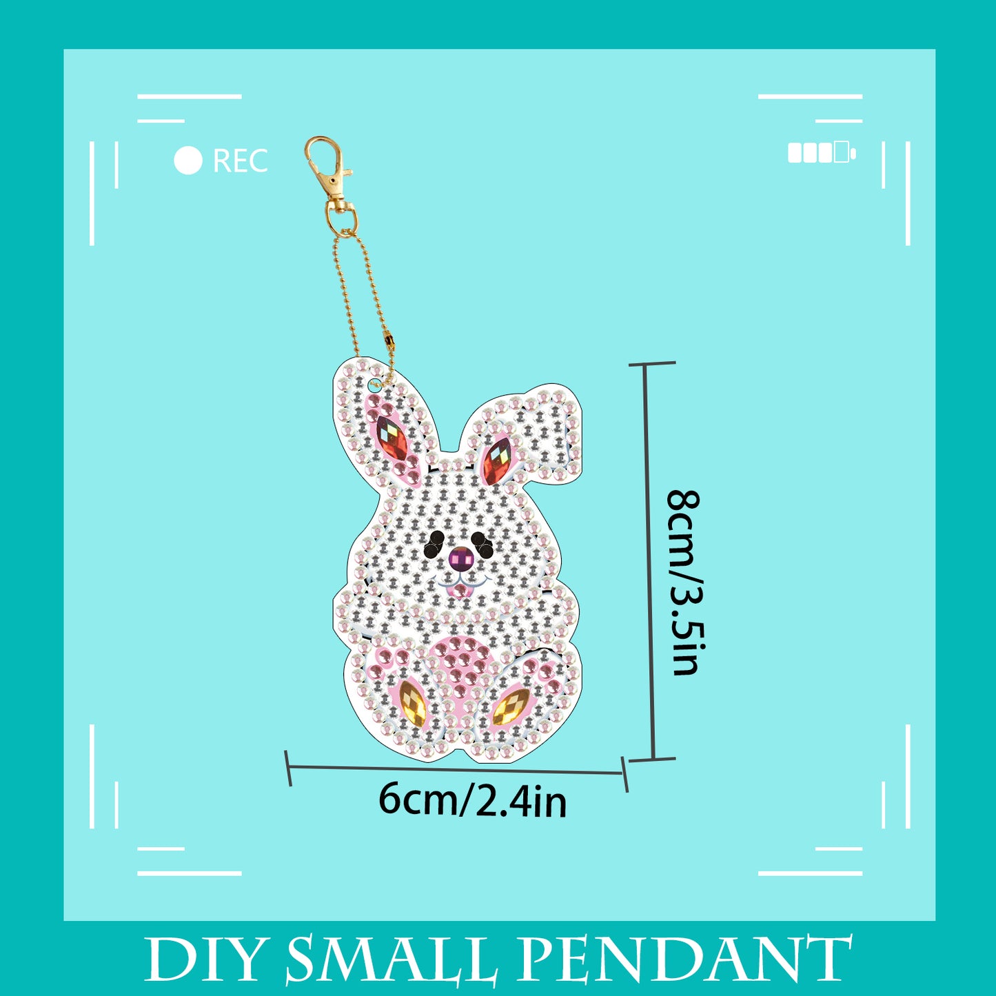 DIY keychain | Rabbit | Double-sided | Five Piece Set