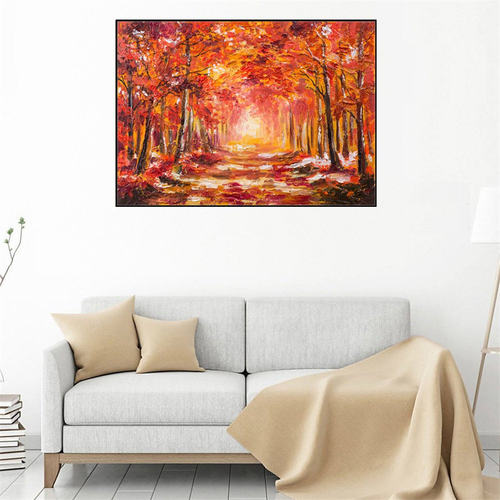 paysage forestier | Kits complets de peinture au diamant rond