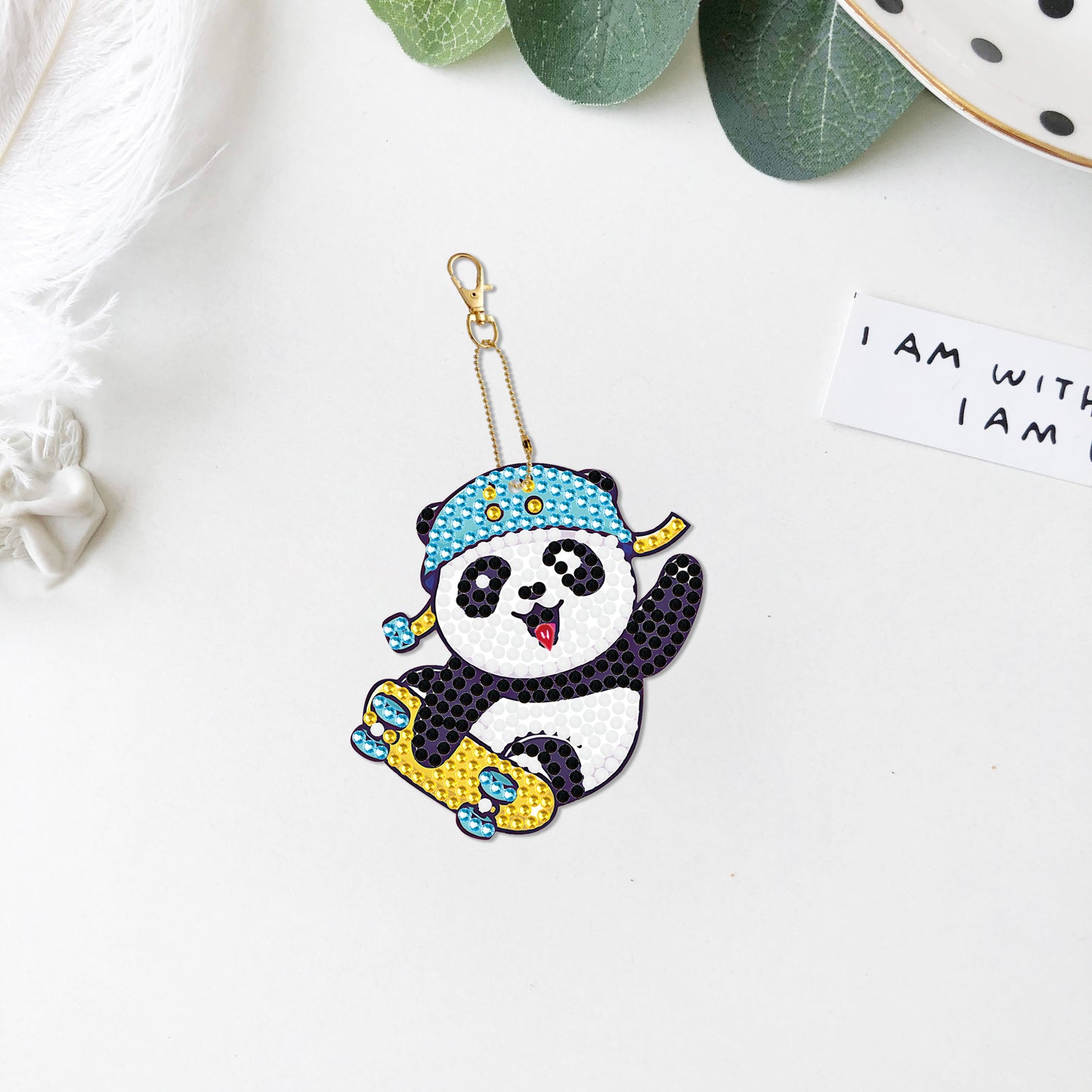 DIY keychain | Panda | Double-sided | Five Piece Set