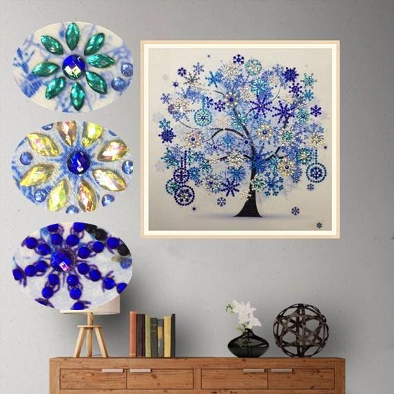 Four seasons tree winter | Special Shaped Diamond Painting Kits