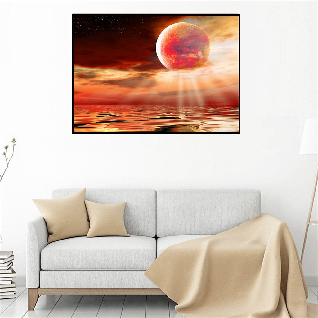 Red Moon | Full Round Diamond Painting Kits