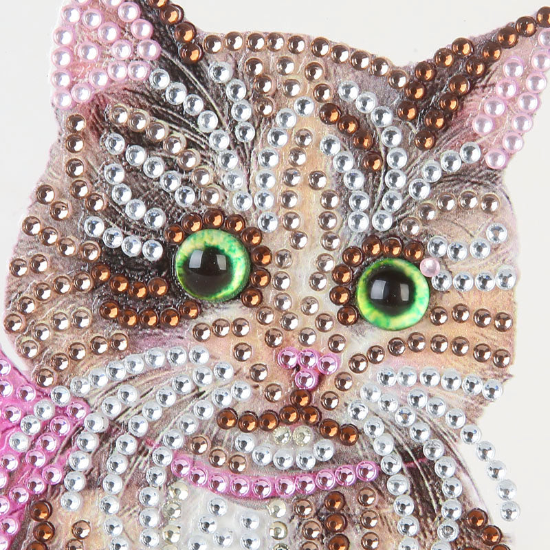 Bricolage deux chatons dans le panier de fleurs diamant peinture lampe à led veilleuse bureau à domicile cadre photo peinture décoration