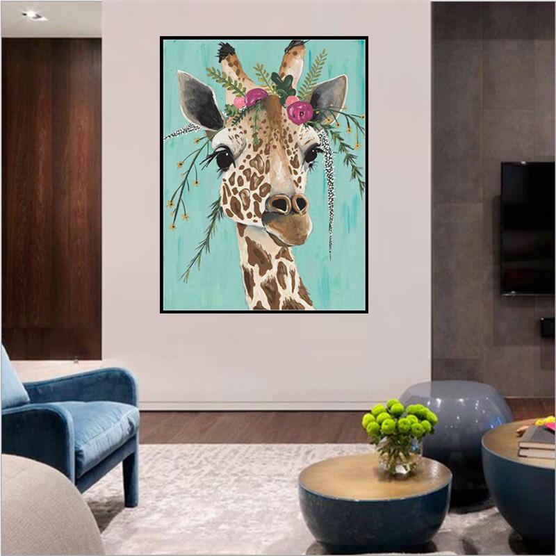 Girafe | Kits complets de peinture au diamant rond 