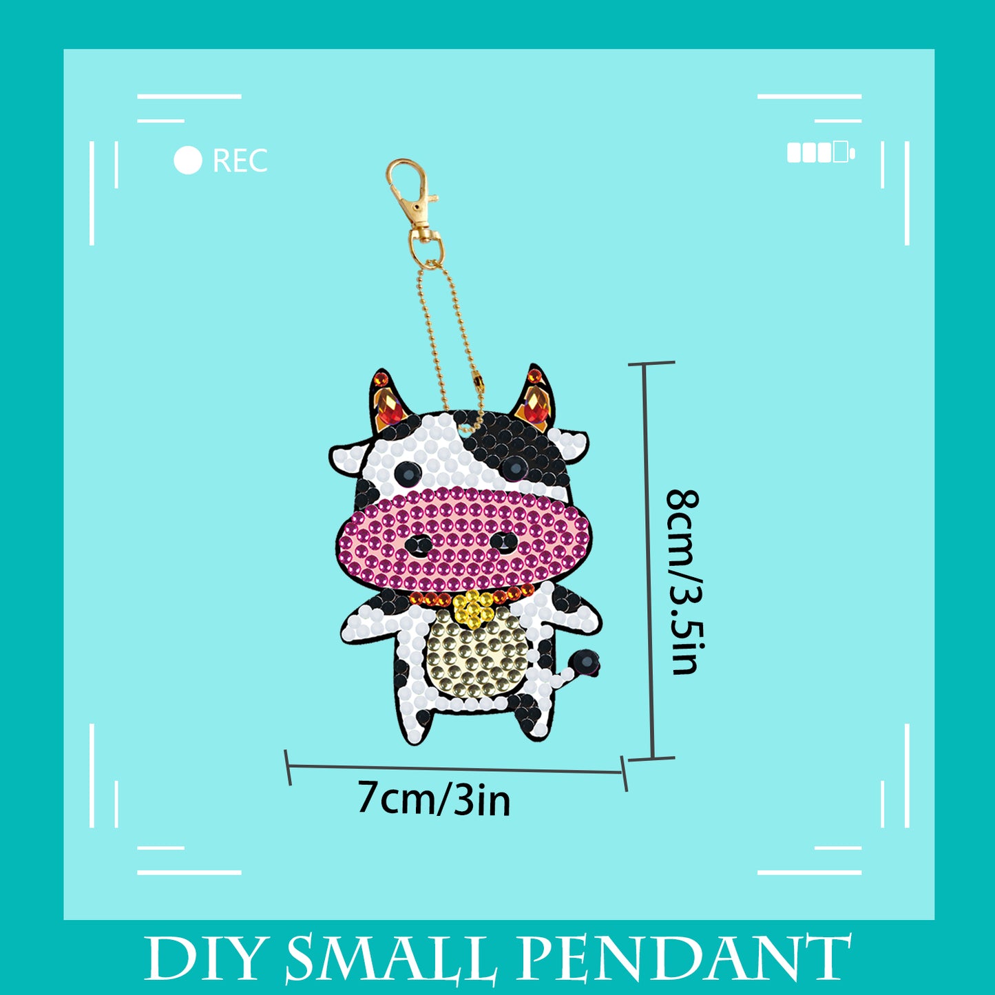 DIY keychain | Cow | Double-sided | Five Piece Set