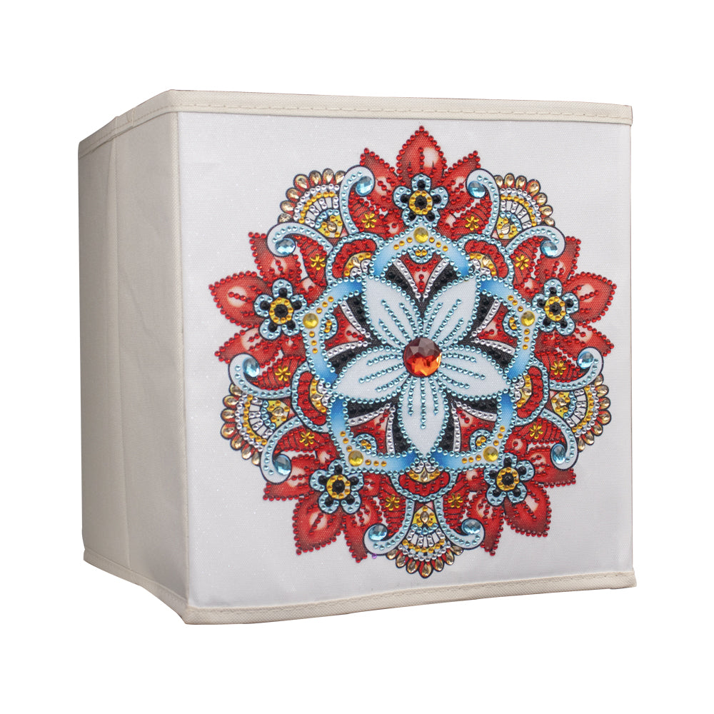 Bricolage spécial en forme de diamant peinture Mandala fleur tissu maison boîte de rangement