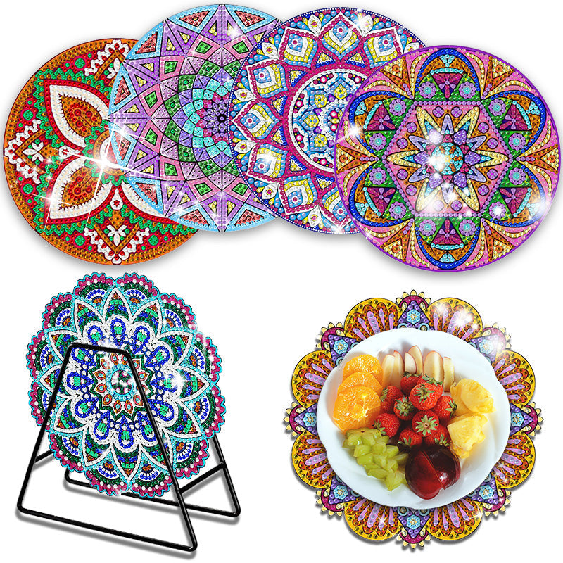 4PCS Diamond Painting Placemats Dish Mats | Mandala