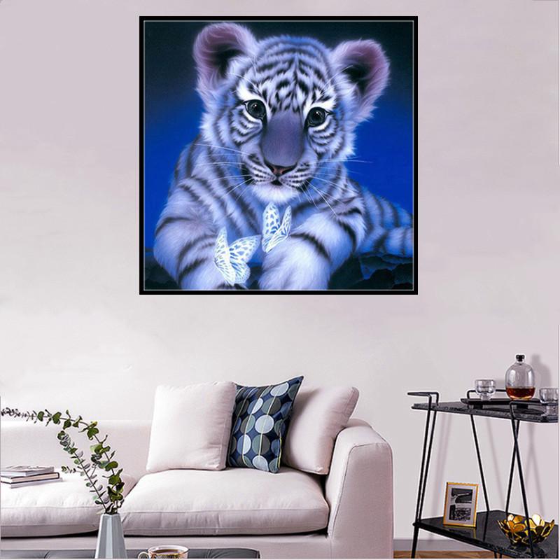 White tiger | Full Round Diamond Painting Kits