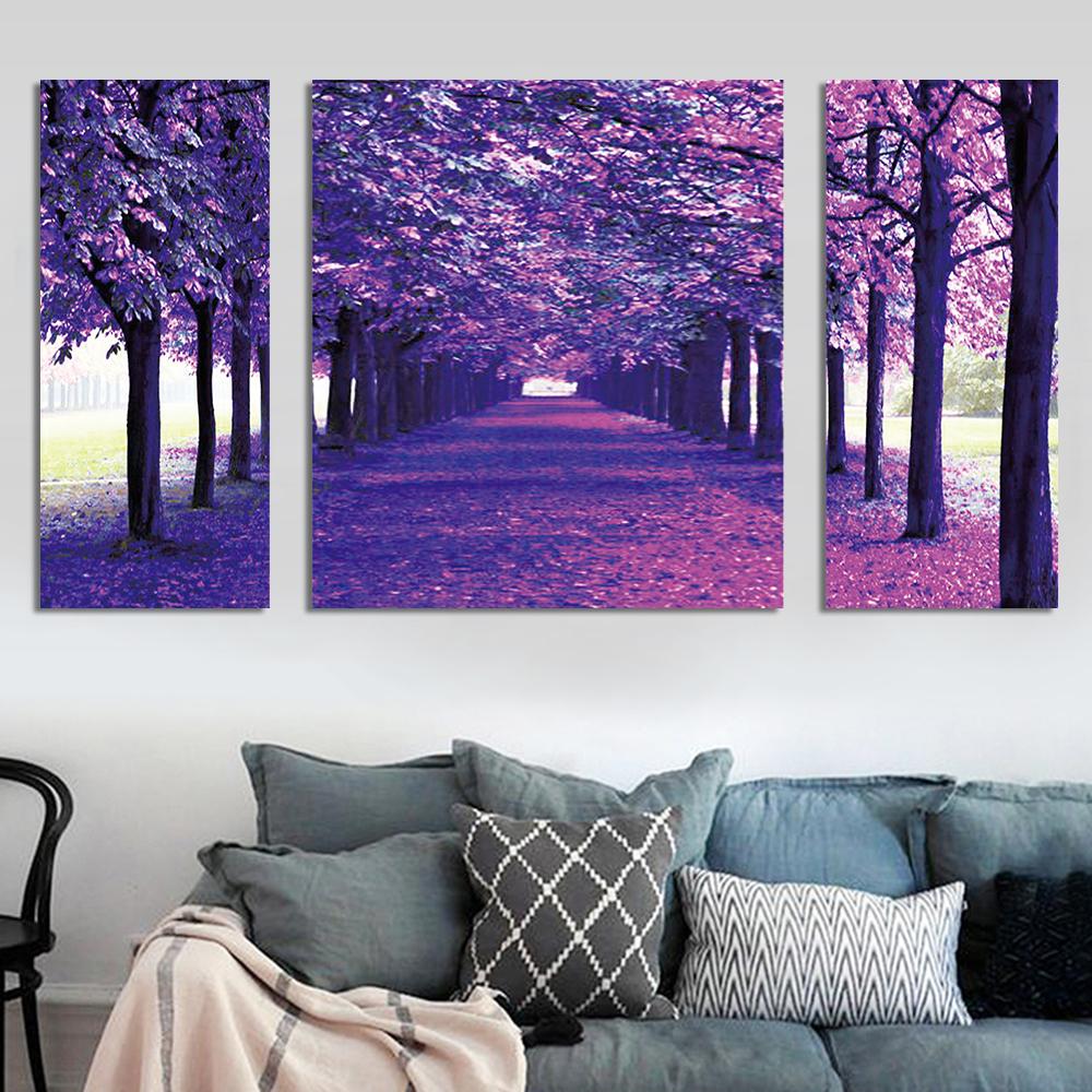 The Purple Tree Street  | Full Round Diamond Painting Kits