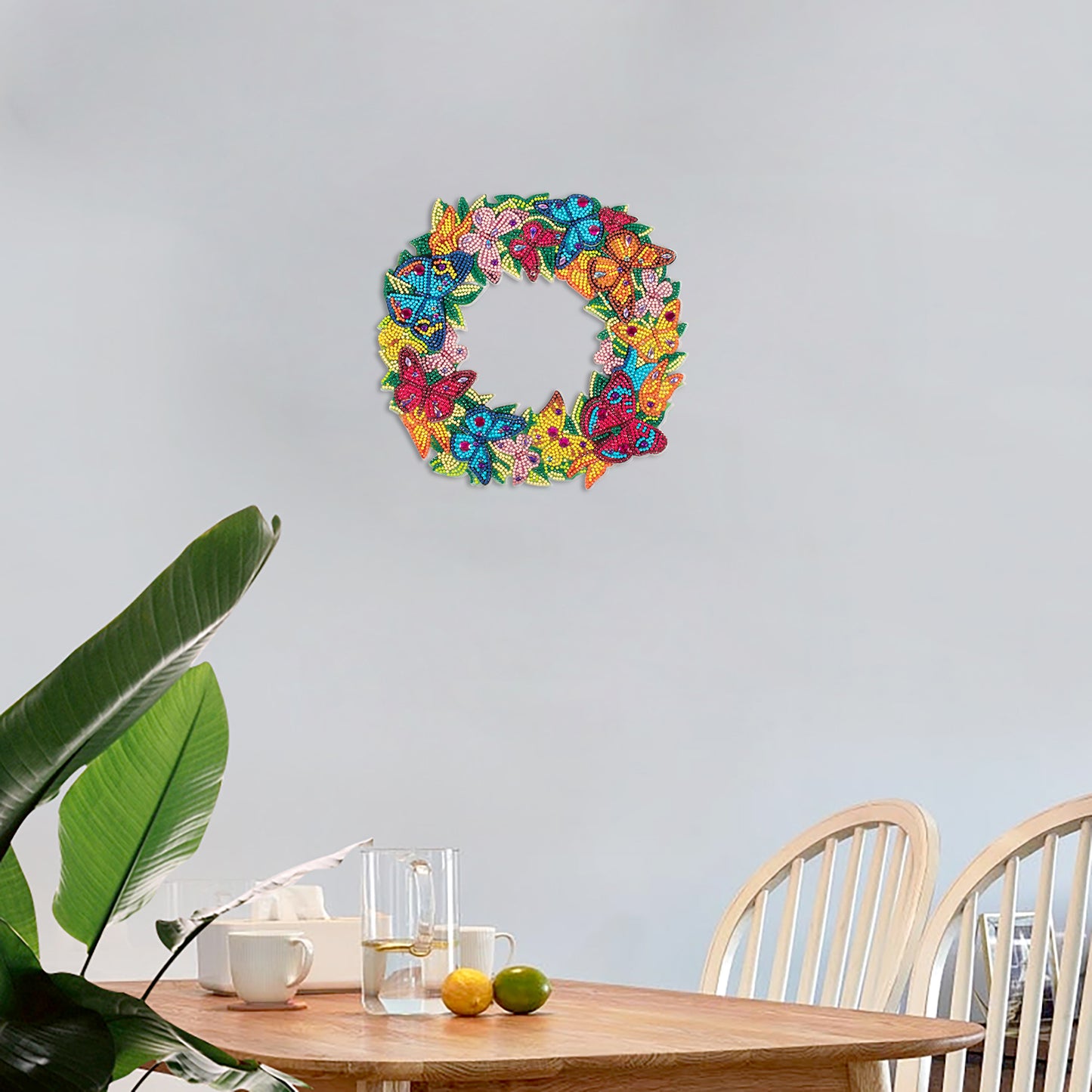 DIY diamond painting wreath-butterfly