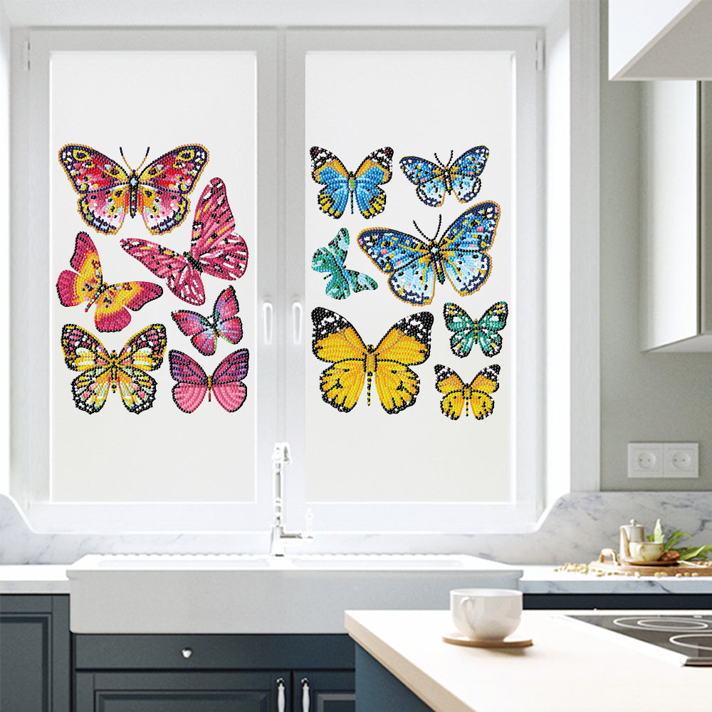 4pcs/pack Round Diamond Painting Stickers Wall Sticker | Butterfly