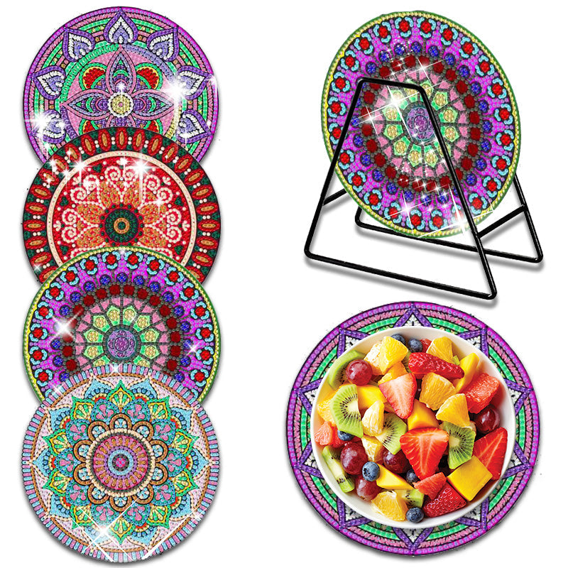 4PCS Diamond Painting Placemats Dish Mats | Mandala