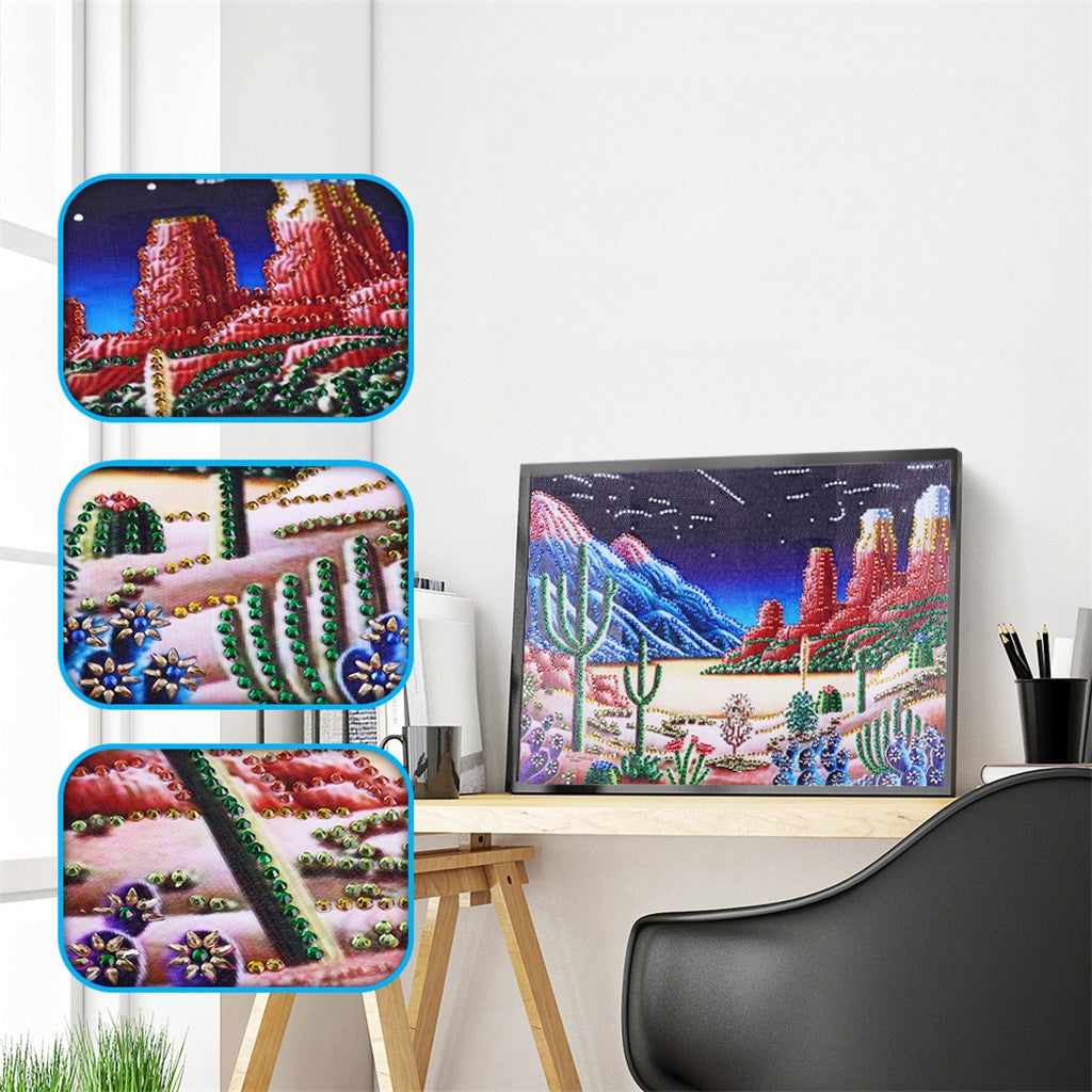 Starry Mountain View  | Crystal Rhinestone  | Full Round Diamond Painting Kits