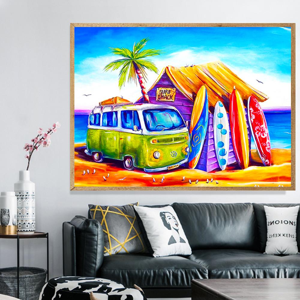 Seaside Bus  | Full Square Diamond Painting Kits