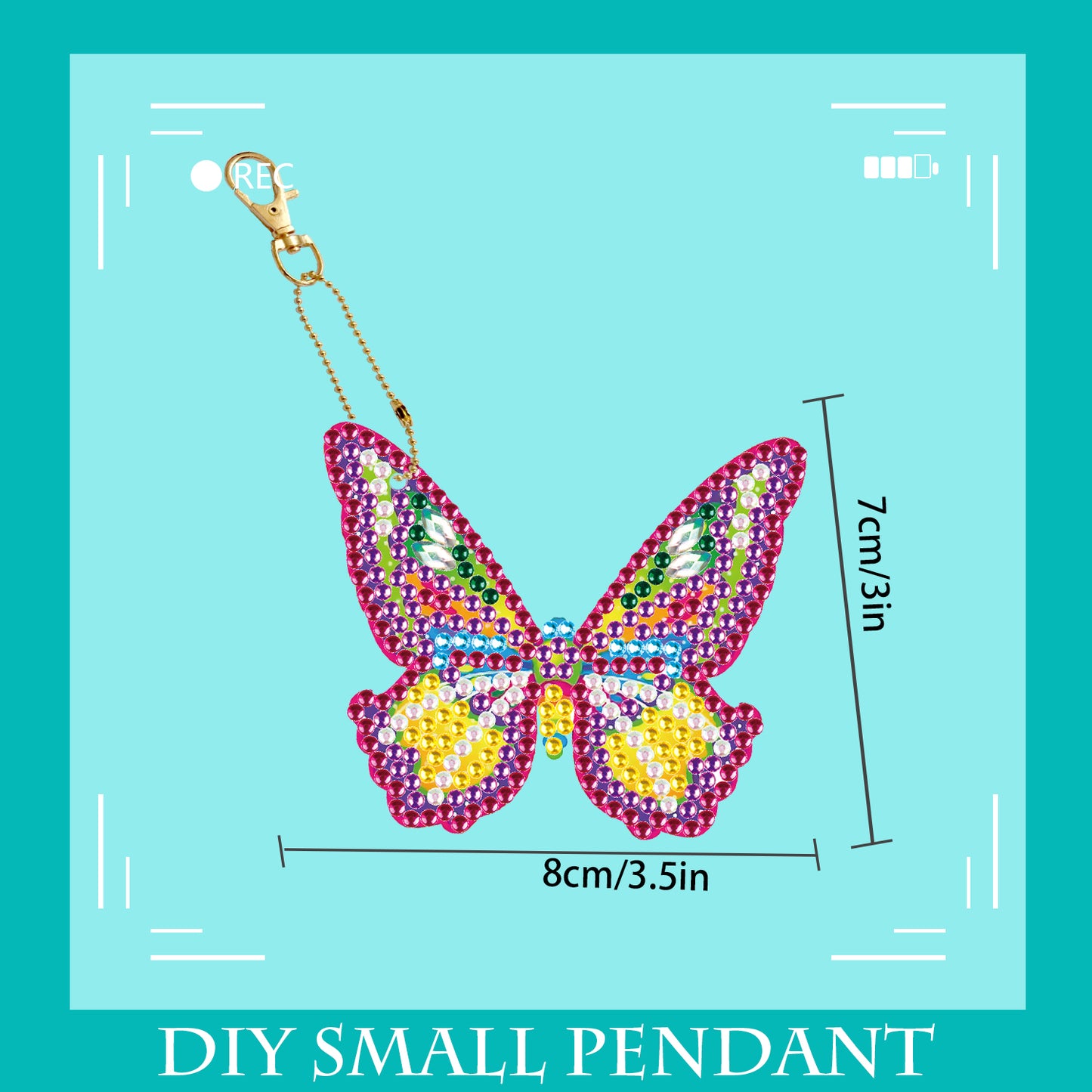 DIY keychain | Butterfly | Double-sided | Five Piece Set