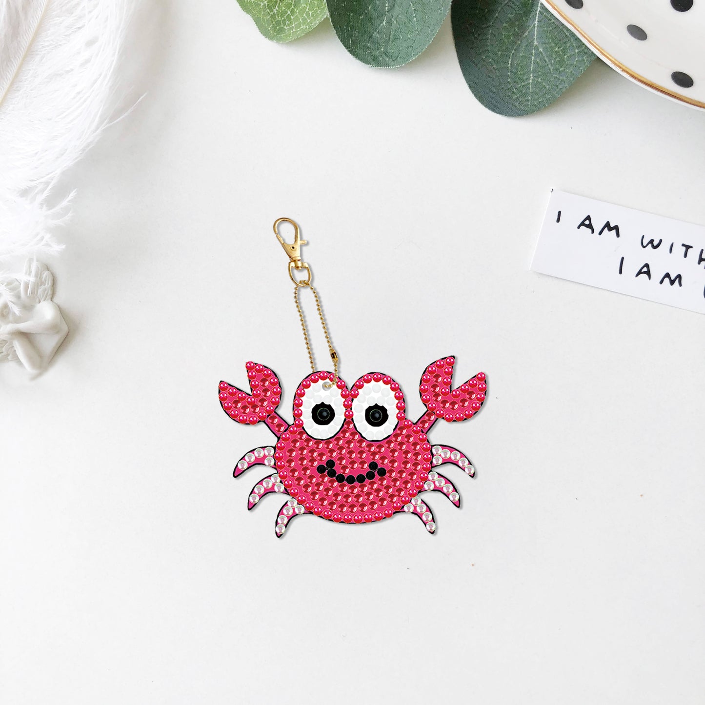 DIY keychain | Fish Seahorse Crab | Double-sided | Five Piece Set