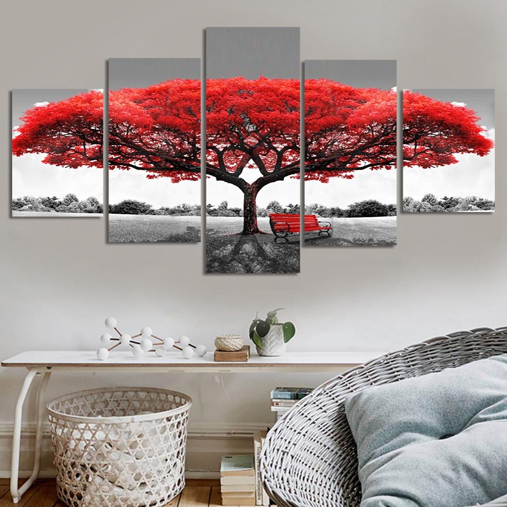 Red Tree  | Full Round Diamond Painting Kits