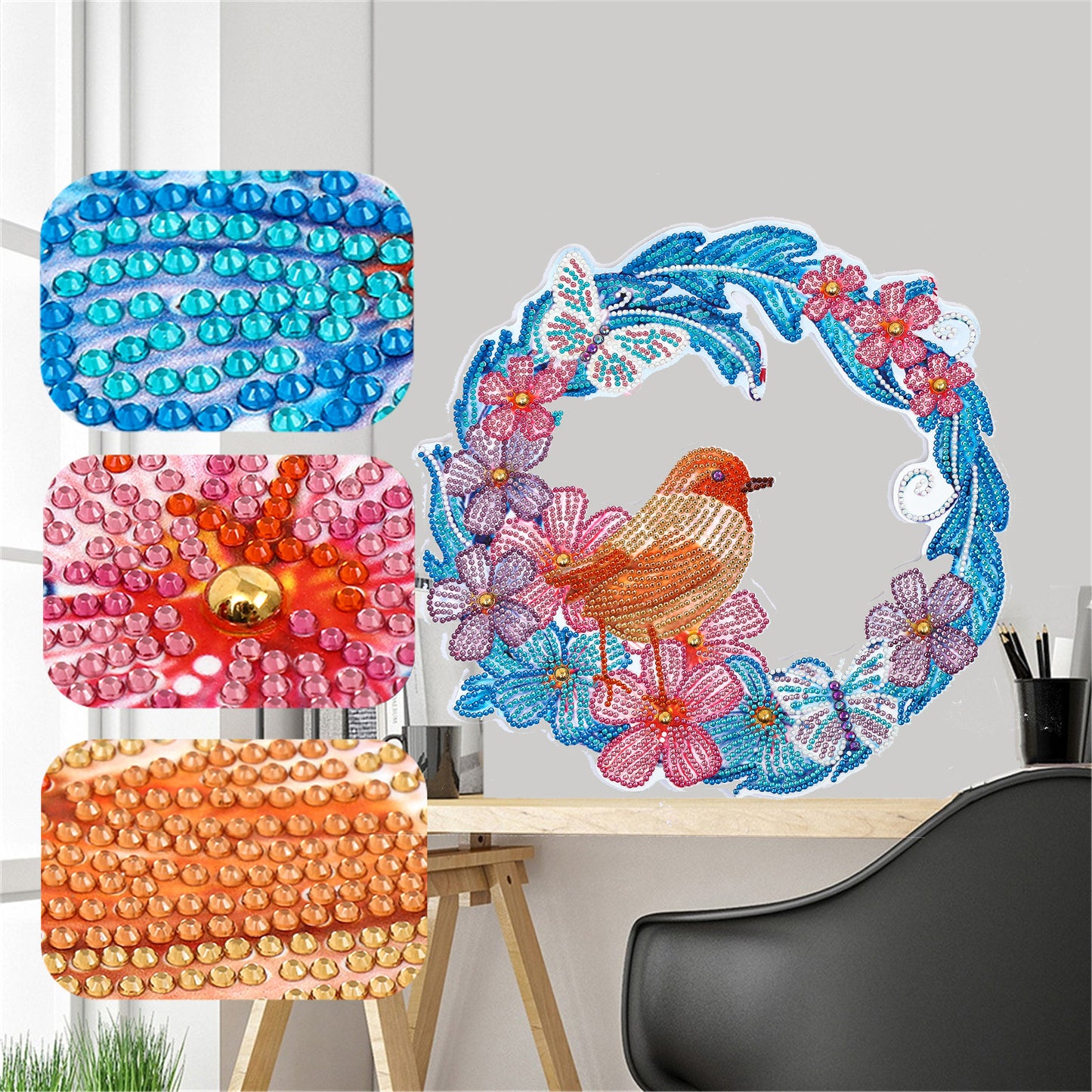 DIY Special-shaped diamond painting wreath | Bird