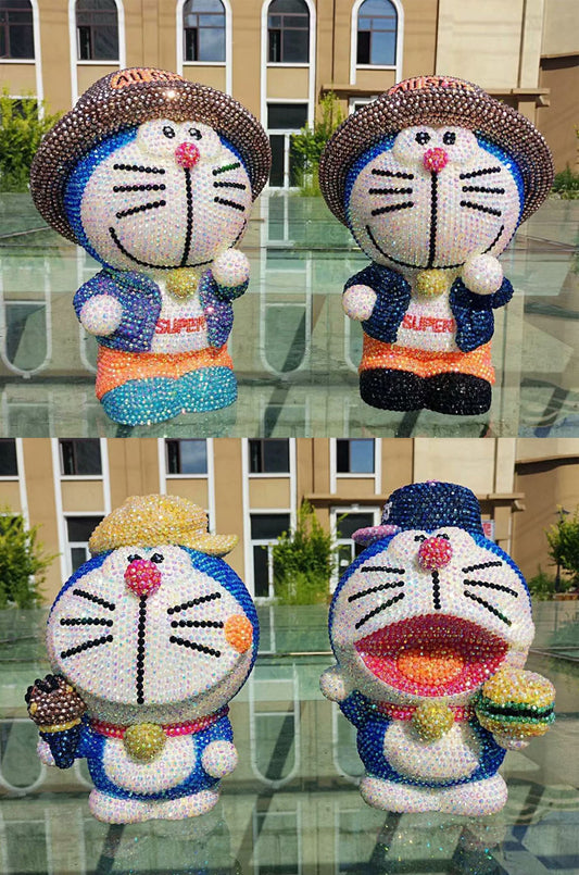 DIY Doraemon - Kristall Strass Volldiamant Malerei Sparschwein (Kein Kleber)