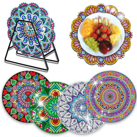 4PCS Diamond Painting Placemats Dish Mats | Mandala